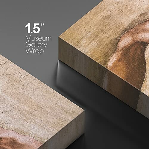 Close-up of 1.5 inch museum gallery wrap canvas corners.